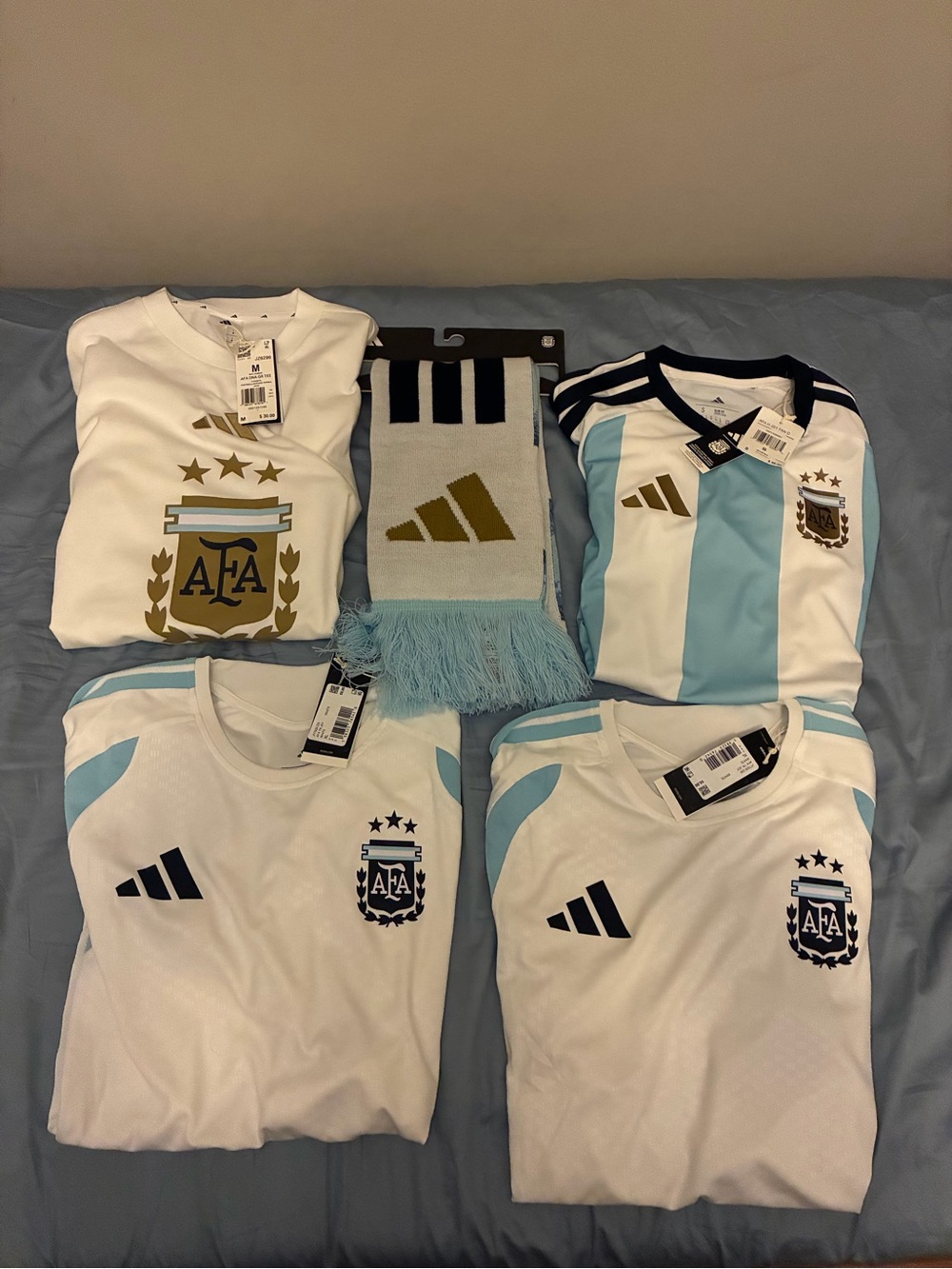 Adidas Argentina 2026/2027 World Cup Jerseys/Tshirt & Scarf Bundle